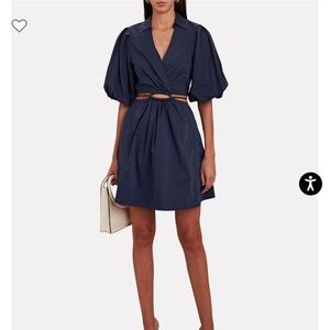 JONATHAN SIMKHAI
Aulora Cut-Out Poplin Mini Dress Navy
